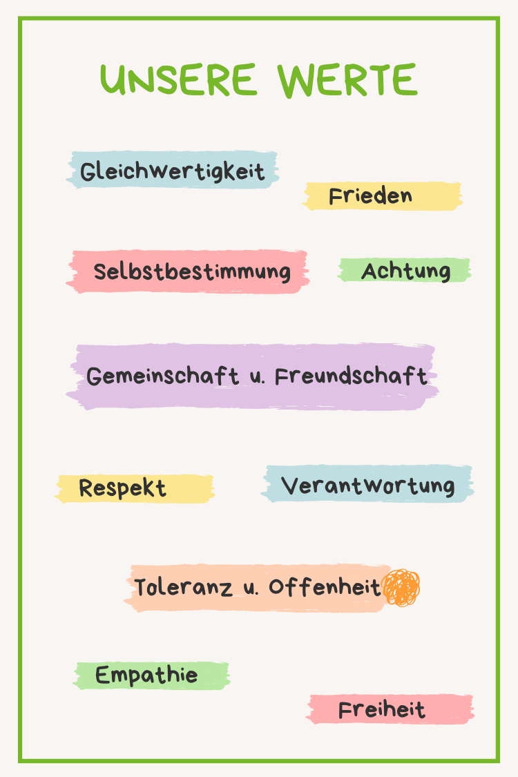 Werte Kinderkrippe